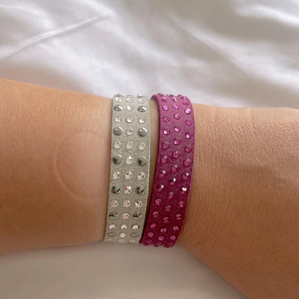 Like new. Swarovski crystal leather bracelet